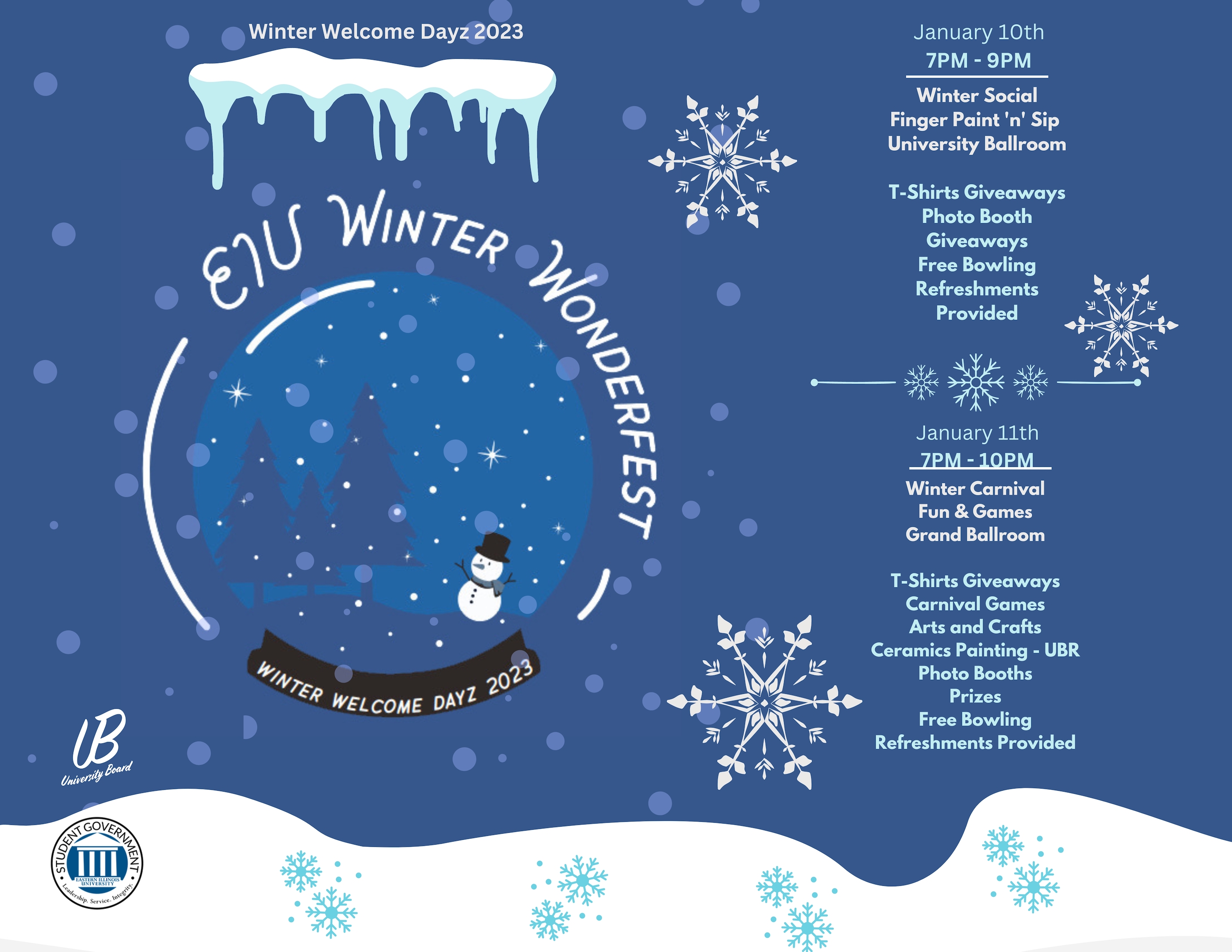 Winter Dayz EIU Winter Wonderfest Calendar Eastern