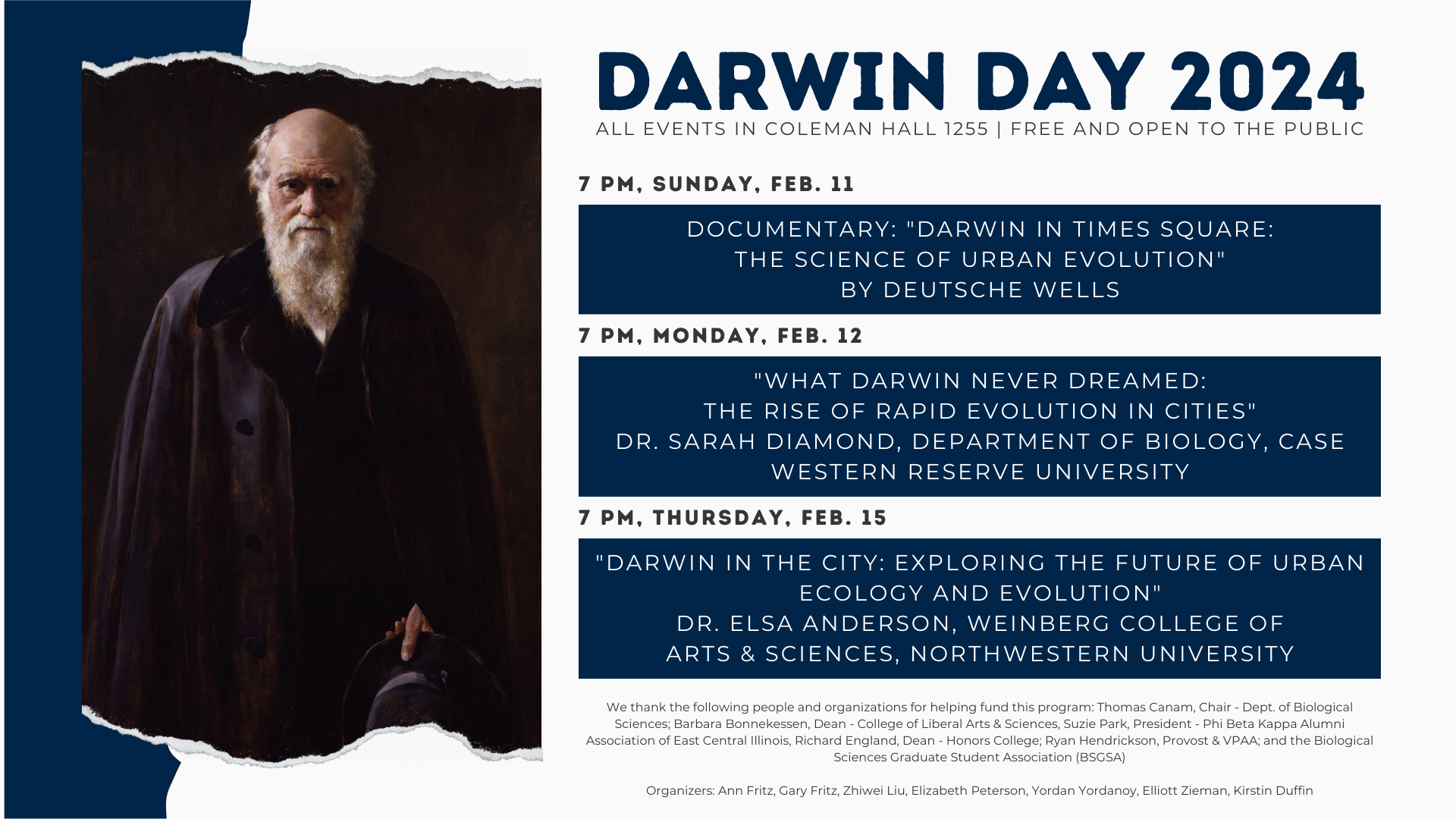 Darwin Day Events Calendar Eastern Illinois University