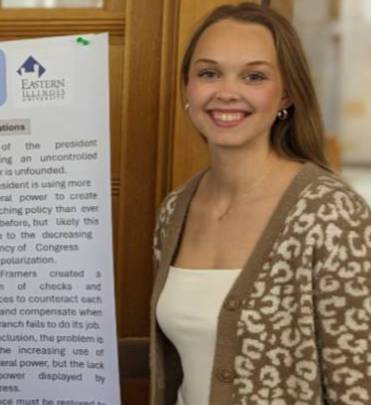 Senior Ella Collins, along with seniors Cydney Adams and Christine Eldrenkamp, were able to present their Departmental Honors Theses at the National Conference for Undergraduate Research in Long Beach, CA.